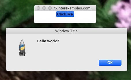 A simple button example in tkinter